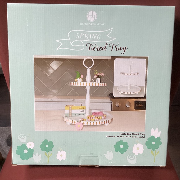 Huntington Home Spring Tiered Tray New In Box - Picture 1 of 10